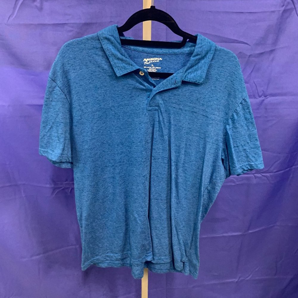 Men's Arizona XL Blue Polo Shirt Short Sleeves